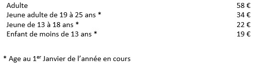 Tarifs licences